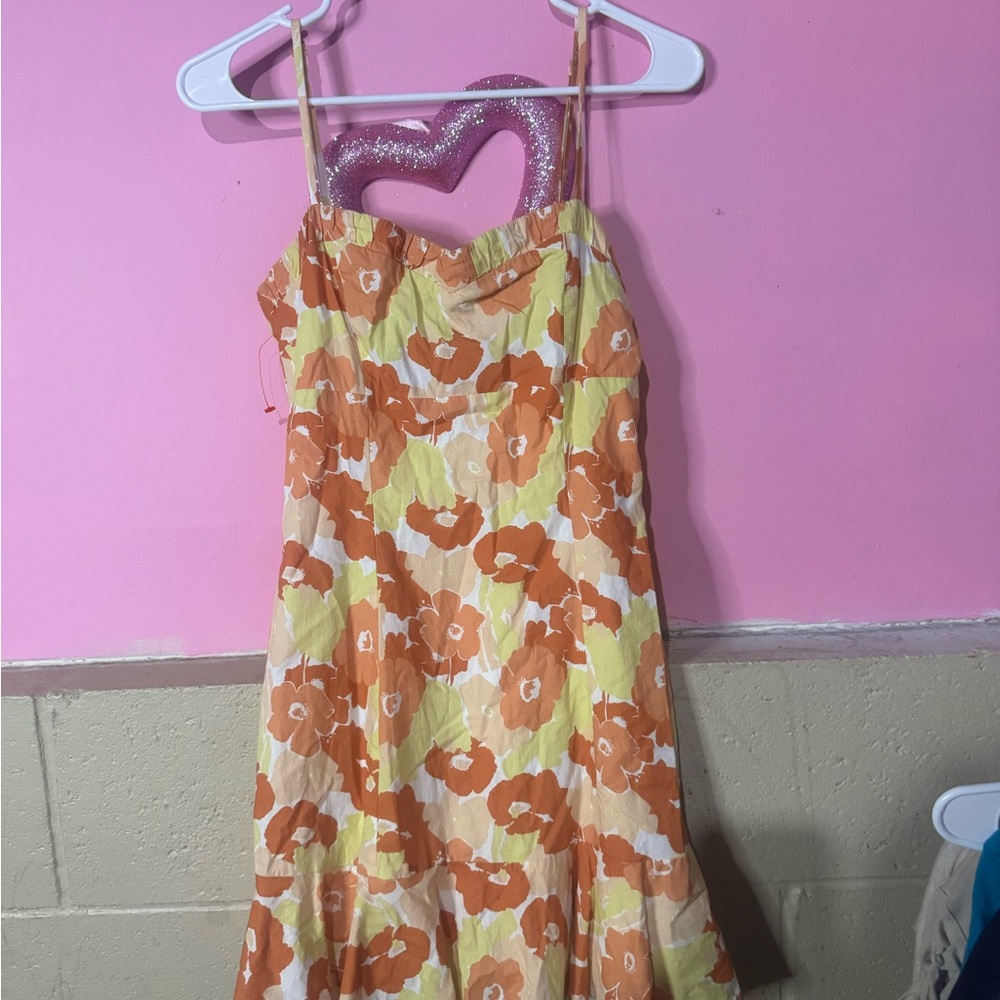 Love Riche Orange and Yellow Floral Mini Dress